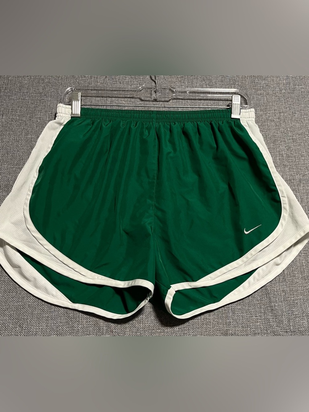 Nike Green Athletic Shorts with White Trim